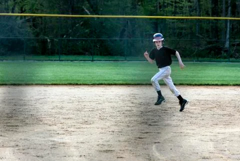 Youth Baseball Player Stealing Base Stock Photos