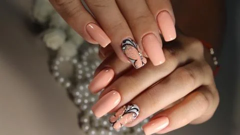 Youth design of nails manicure pattern Stockfoto's
