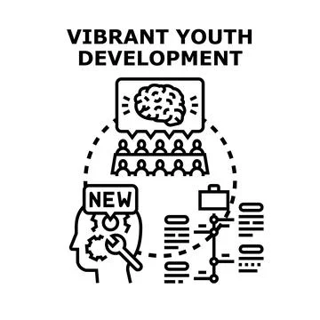 Youth development strategy creating new innovative ideas Stock Illustration