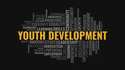 Youth Development Word Cloud Design for Youth Event Poster Education Awaren.. Stock Illustration
