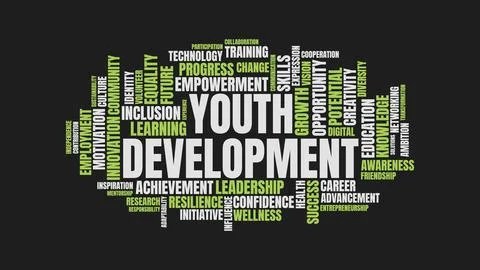 Youth Development Word Cloud Design for Youth Event Poster Education Awaren.. Stock Illustration