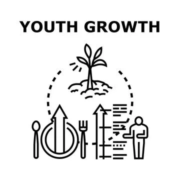 Youth growth concept measuring development and progress Stock Illustration