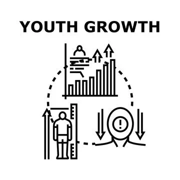 Youth growth development statistics showing potential problems Stock Illustration