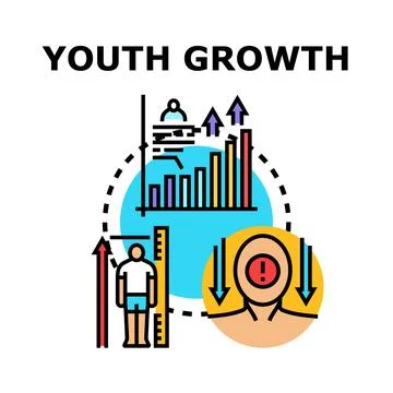 Youth growth development statistics showing potential problems Stock Illustration