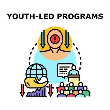 Youth leading programs addressing global challenges and advocating change Stock Illustration