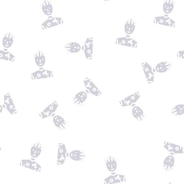 Youth man glyph vector seamless pattern Stock Illustration