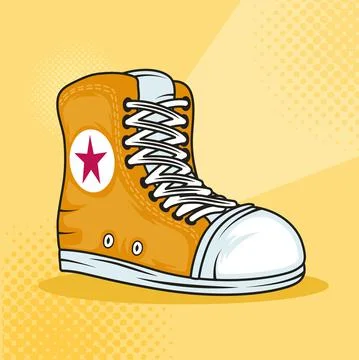 Youth orange shoe patch Stock Illustration