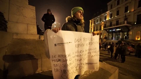 Youth protesting at night Stock Footage 90126573