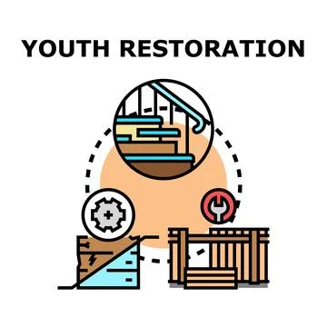 Youth restoration developing for building better future Stock Illustration