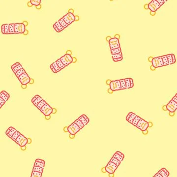 Youth sleeping bag vector seamless pattern Stock Illustration
