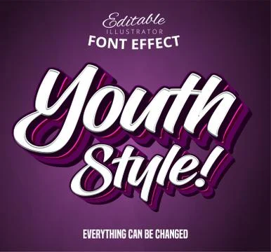 Youth style editable font effect Stock Illustration