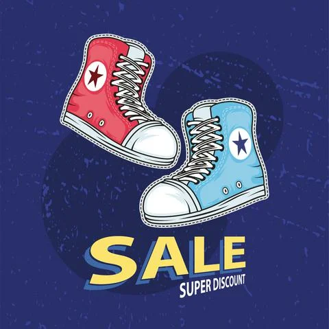 Youth style shoes patch Stock Illustration