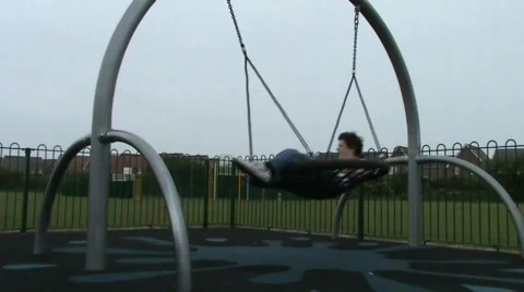 Youth on swing sideways Video stock 398440