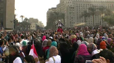 Youth of Tahrir square Stock Footage