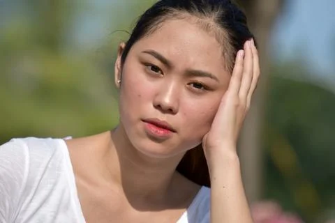 Youthful Female Memory Problems Foto stock