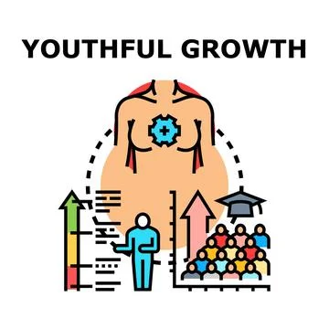 Youthful growth concept representing development and progress Stock Illustration