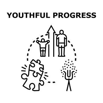 Youthful progress concept icon for development and growth Stock Illustration