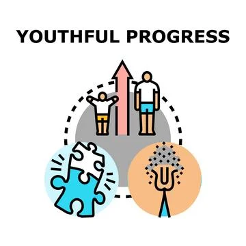 Youthful progress concept icon for development and growth Stock Illustration