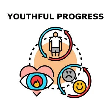 Youthful progress concept for personal development journey Stock Illustration