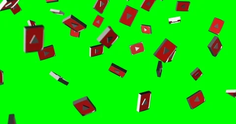 YOUTUBE 3d logo falling slow motion Stock Footage 101838713