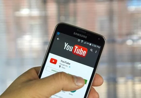 Youtube android application Stock Photos