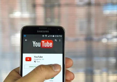 Youtube android application Stock Photos