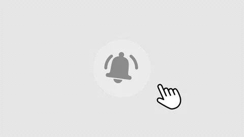 Youtube animation - Hand Clicking notification bell: 4k w/Alpha channel Stock Footage 239078433