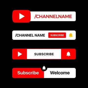 Youtube Button Set. Youtube Lower Third. Youtube Channel Name. Subscribe Stock Illustration