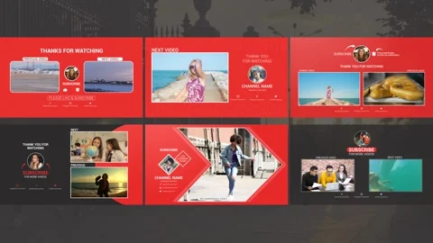 Youtube End Screens  02 After Effects stock