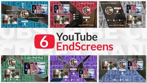 Youtube End Screens Pack 스톡 After Effects