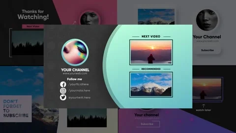 Youtube Endscreens Pack After Effects素材