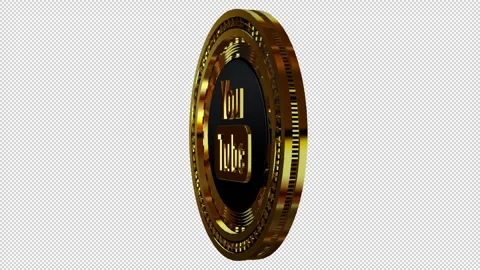 YouTube Gold Logo Icon, Alpha Channel, Looped, Exclusive Stock Footage 301074482