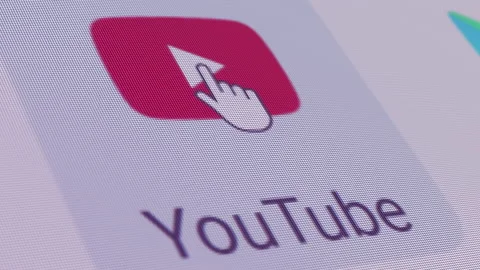 Youtube Icon Click Close Up Stock Footage 145461297