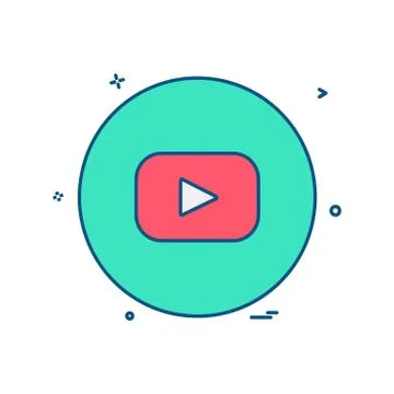 Youtube icon design vector Illustrazione stock