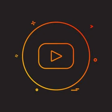 Youtube icon design vector Illustrazione stock
