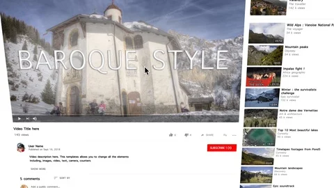 Youtube interface template, networking, communication, internet, 4K After Effects素材