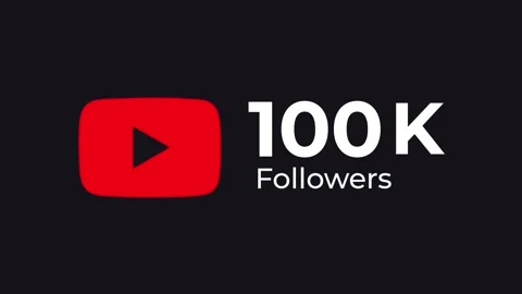 Youtube logo animation and couting till one hundred 100k in 8K Stock Footage 280359290