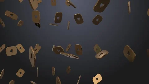 YouTube Logo Gold Falling Stock Footage 343331249