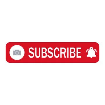 Youtube logo space with subscribe button inside rectangle shape and bell icon Stock Illustration