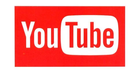 YouTube logotype printed on paper Illustrazione stock