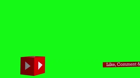 Youtube movement cube 3d green screen Stock Footage 138904332
