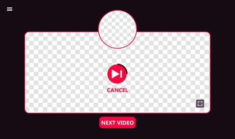Youtube Next Episode. Clean Wireframe. Pack Shot With Transparent Background Stock Illustration