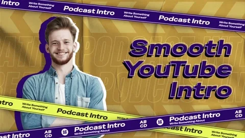 YouTube Podcast Intro After Effects stock
