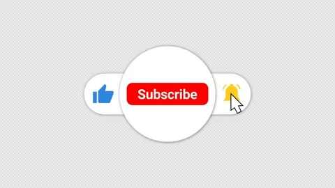 YouTube Subscribe Like and bell notification reminder button animation Stock Footage 147497760