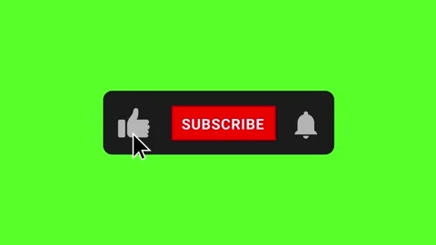 Youtube Like, subscribe and bell notification (dark mode+green screen) Stock Footage 207028239
