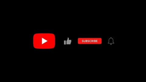Youtube Like Subscribe and Clicking Bell 4K - Black Screen for Youtuber Stock Footage
