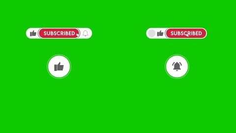 Youtube Subscribe Button, Bell Icon and Like Green Screen 3D Animation 5 Stock Footage 122944658