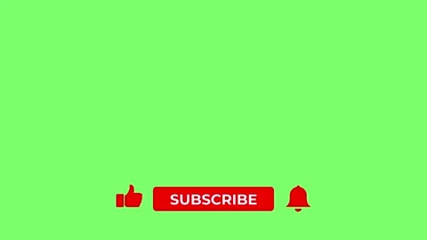 Youtube subscribe button on green screen Video stock 258324540