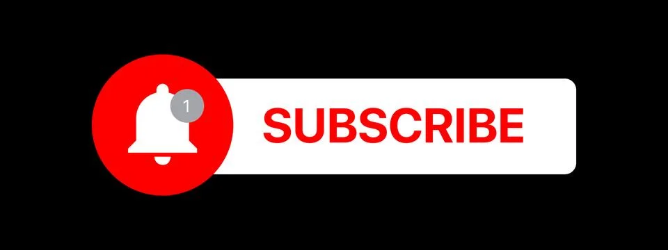 Youtube Subscribe Button Lower Third. Social Media Vector Element On Black Illustrazione stock