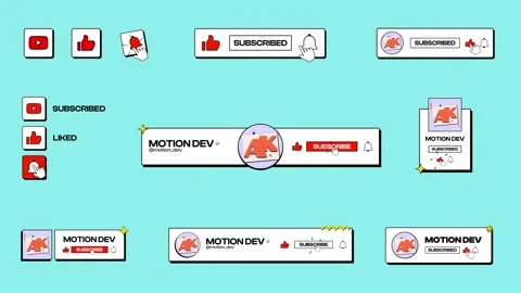 Youtube Subscribe Buttons Stock After Effects